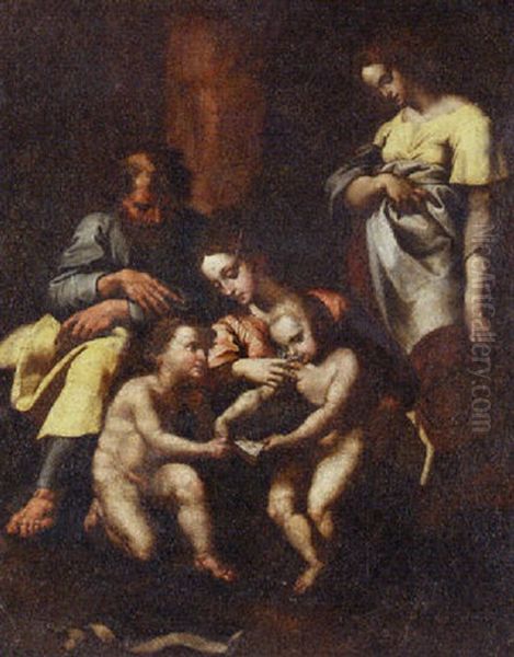 The Holy Family Oil Painting by Giulio Romano (Orbetto)