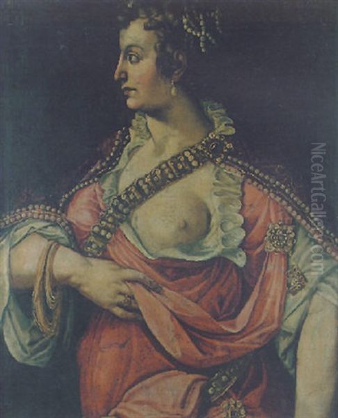 A Woman Oil Painting by Giulio Romano (Orbetto)
