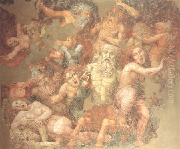 The Battle Of The Lapiths And Centaurs Oil Painting by Giulio Romano (Orbetto)