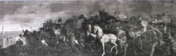 A Roman Triumph Oil Painting by Giulio Romano (Orbetto)