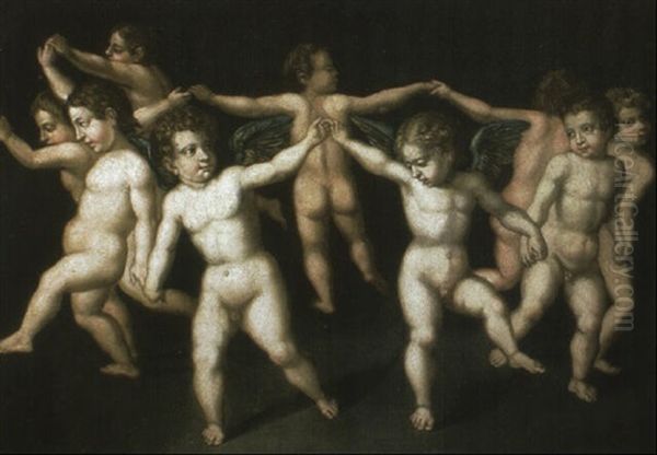 Putti Dancing Oil Painting by Giulio Romano (Orbetto)