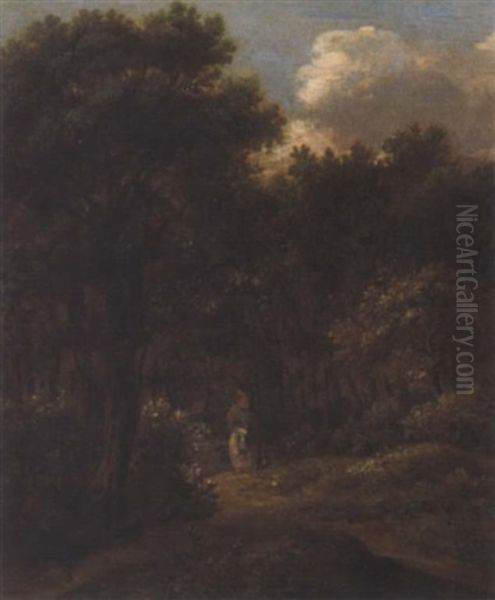 Waldlandschaft Mit Einem Reiter Oil Painting by Salomon Rombouts