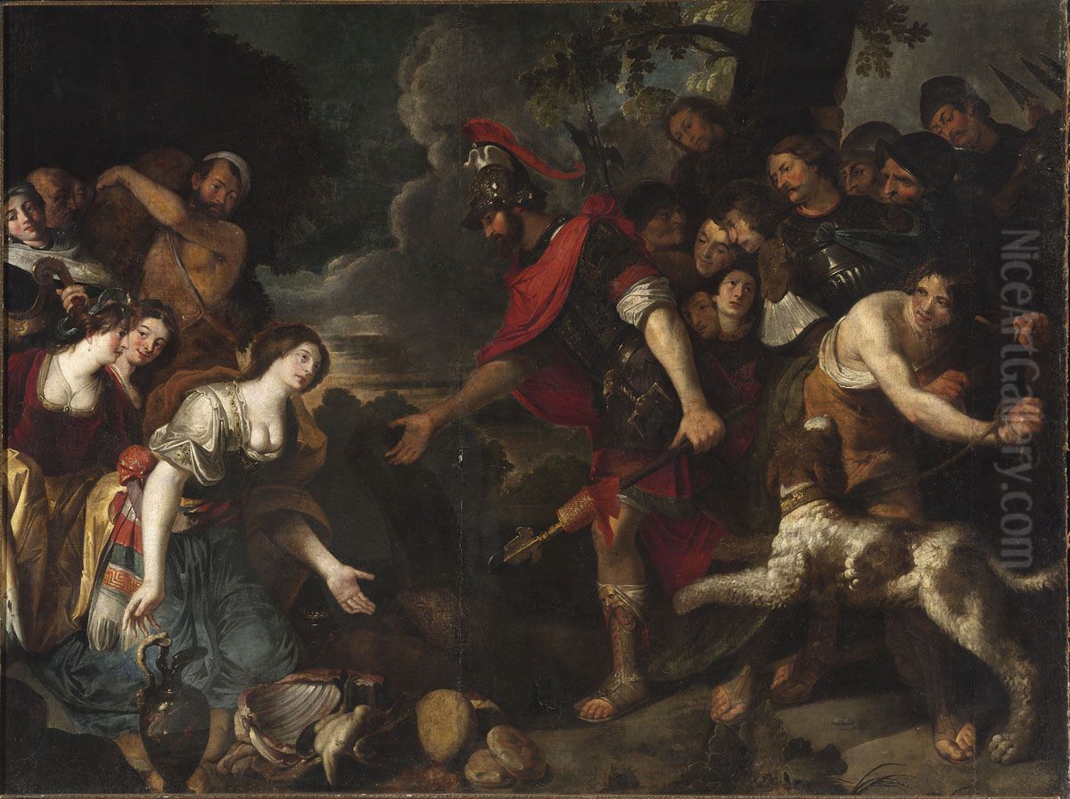 The Meeting Of David And Abigail Oil Painting by Theodoor Rombouts