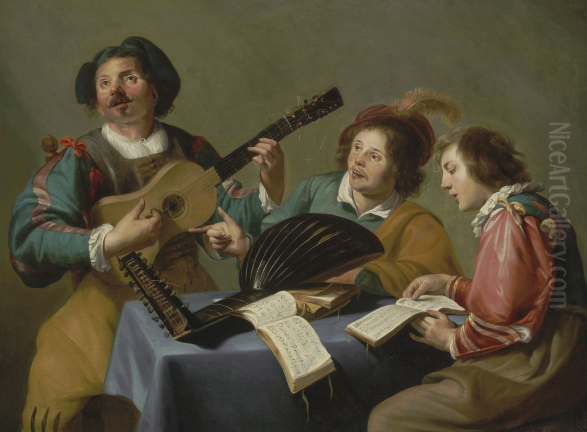 A Musical Concert Oil Painting by Theodoor Rombouts