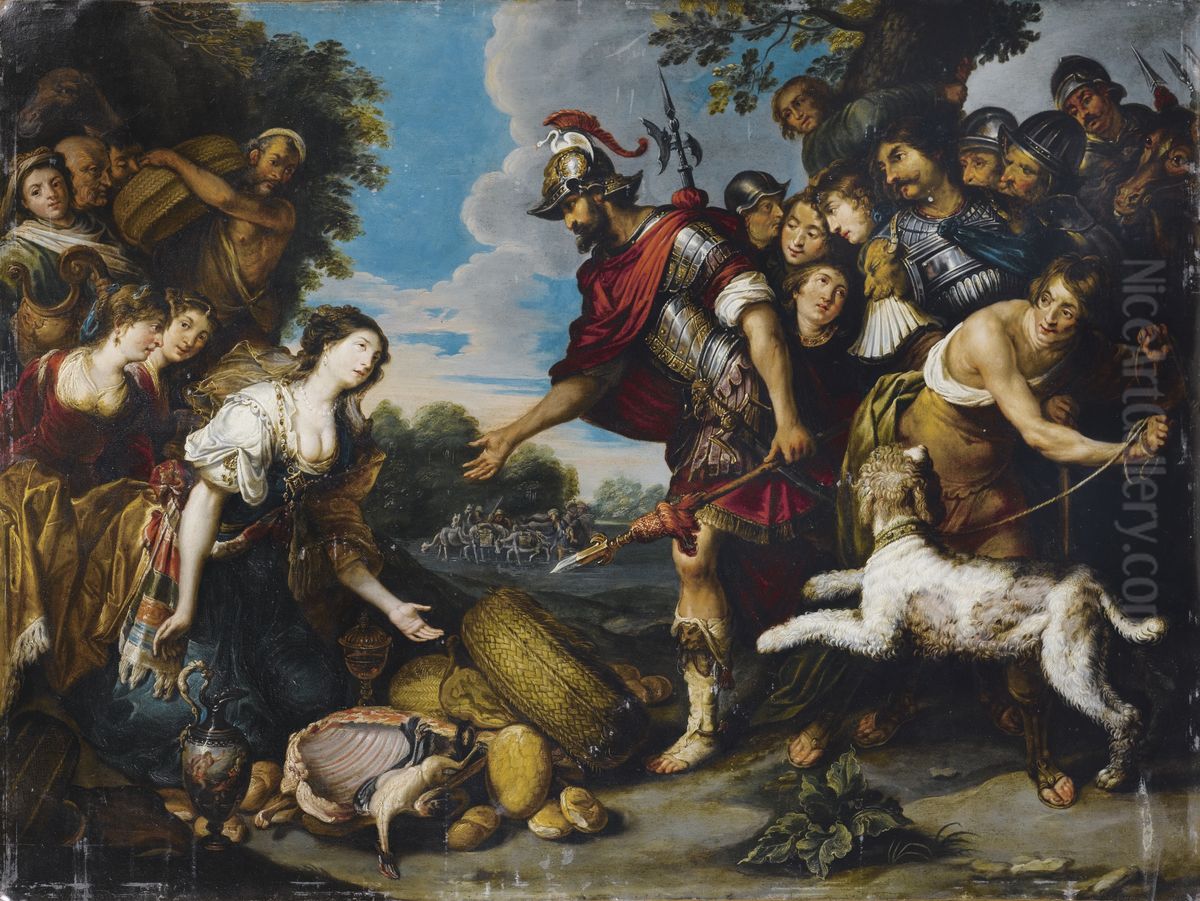 David And Abigail Oil Painting by Theodoor Rombouts