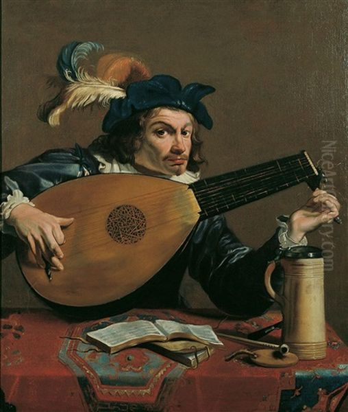 Der Lautenspieler Oil Painting by Theodoor Rombouts