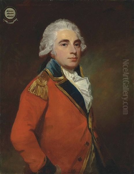 Portrait Of General Albemarle Bertie, 9th Earl Of Lindsay (1744-1818), Half-length, In The Uniform Of The Grenadier Guards Oil Painting by George Romney