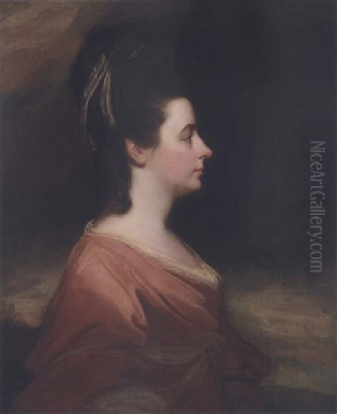 Portrait Of Harriet Gale, Mrs. John Blanshard Oil Painting by George Romney