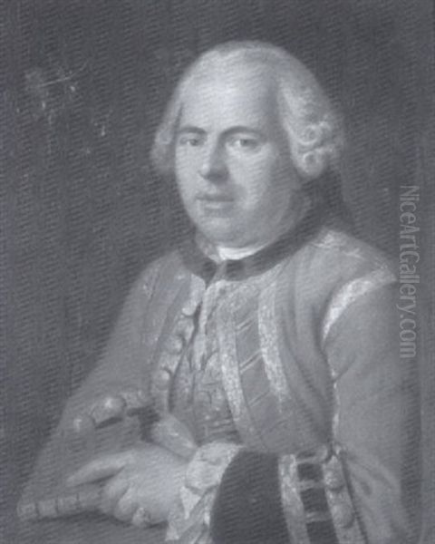 Portrait Of An Officer Oil Painting by George Romney