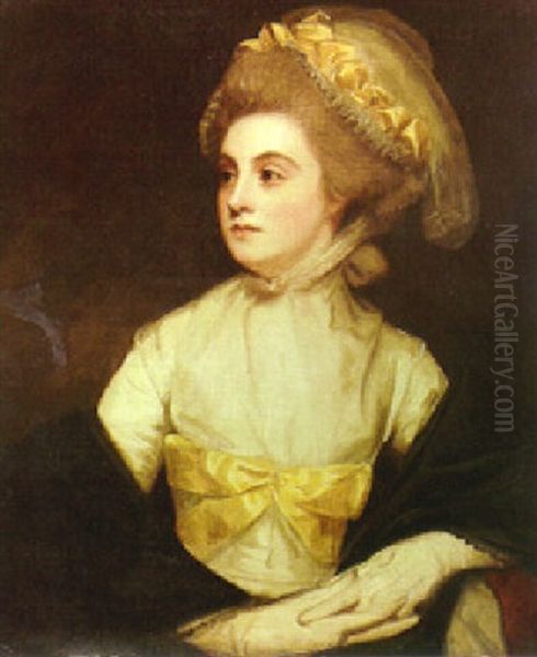 A Portrait Of A Lady (miss Tempest?) Oil Painting by George Romney