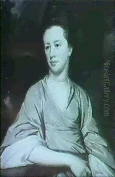 Portrait Of Miss Joan Knatch- Bull Oil Painting by George Romney