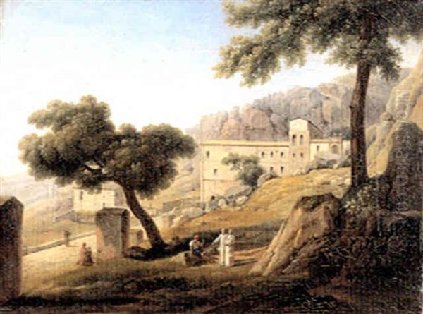 Chapelle Sainte Rosalie A Palerme Oil Painting by Guillaume Frederic Ronmy