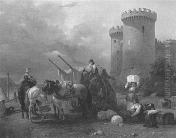 Preparation For The Journey Oil Painting by Guillaume Frederic Ronmy