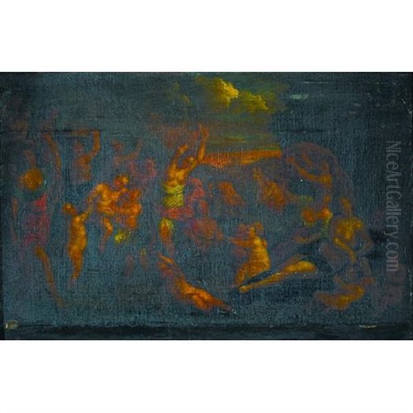 A Bacchanalian Scene Oil Painting by Jacob Ignatius Roore