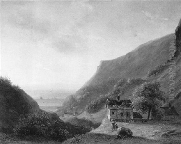 Sonnenuntergang Uber Einer Meereslandschaft Oil Painting by Nicolaas Johannes Roosenboom