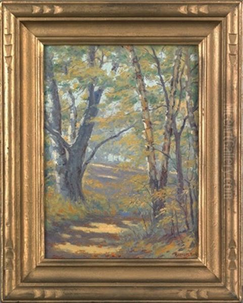 Gray Birches, Indiana Oil Painting by Robert Marshall Root