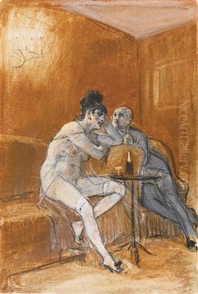 La Chanson Du Cherubin Oil Painting by Felicien Rops