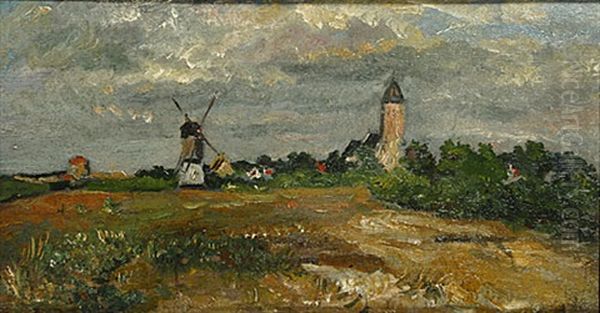 Landschap Te Knokke Oil Painting by Felicien Rops