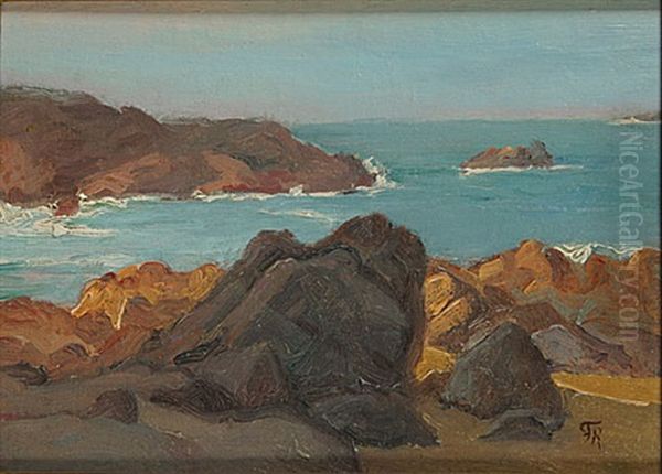 Baai In Bretagne Oil Painting by Felicien Rops