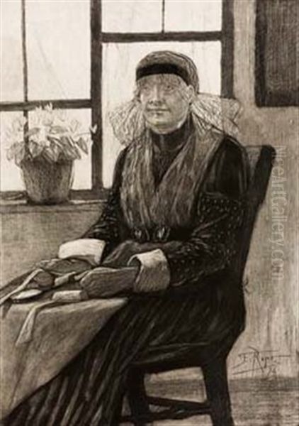 L'experte En Dentelle Oil Painting by Felicien Rops