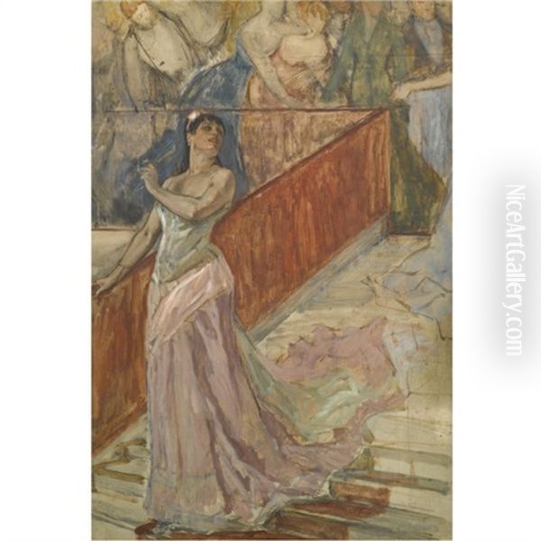 L'attrapade Oil Painting by Felicien Rops