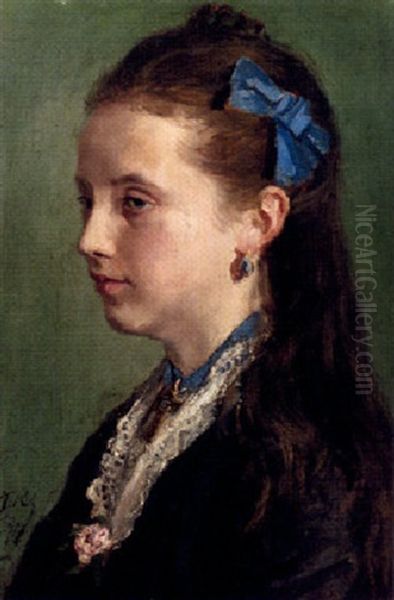 Jeune Femme Oil Painting by Felicien Rops