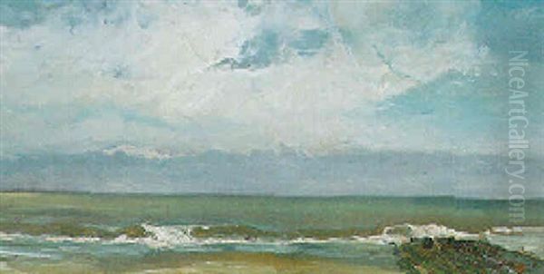 A Marine Oil Painting by Felicien Rops