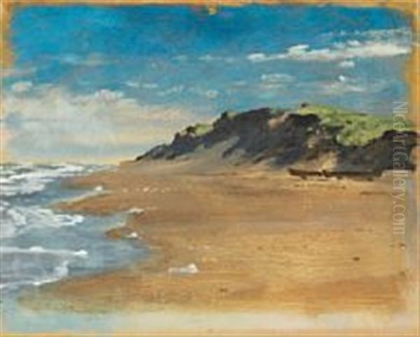 Steep Cliffs At The West Coast Of Jutland Oil Painting by Martinus Christian Wesseltoft Rorbye