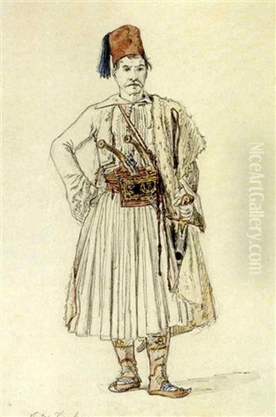 Portraet Af Nicitas Turcofayos Oil Painting by Martinus Christian Wesseltoft Rorbye