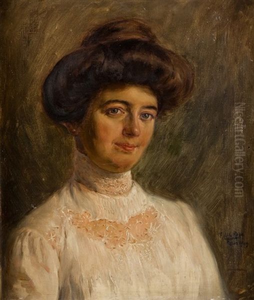 Retrato De Dama Oil Painting by Fabian De La Rosa