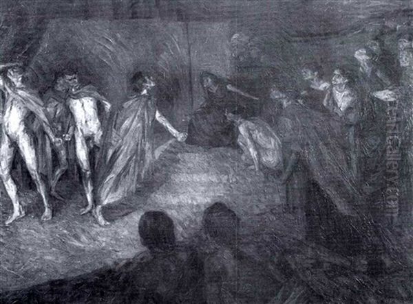 Aeneas And Dido Oil Painting by Walter Alfred Rosam