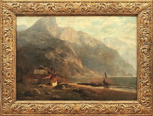 Gebirgssee Oil Painting by Julius Rose