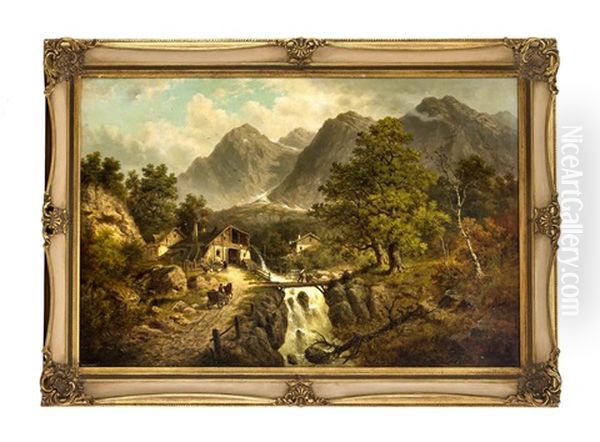 Hammerschmiede Bei Lermoos Oil Painting by Julius Rose