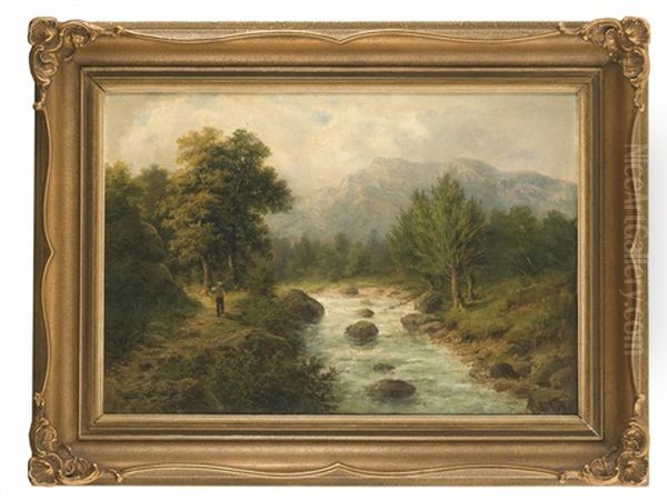 Gebirgsbach Oil Painting by Julius Rose