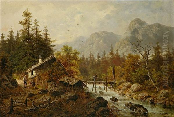 Partie Am Donatiberg In Der Steiermark Oil Painting by Julius Rose