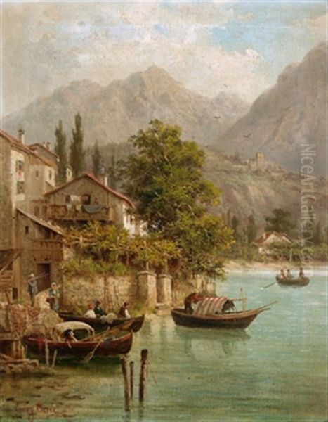 Partie Bei Torbole Am Gardasee Oil Painting by Julius Rose