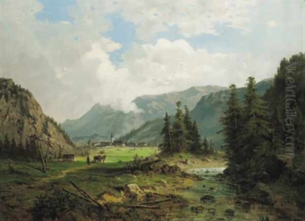 Ein Sommertag Oil Painting by Julius Rose
