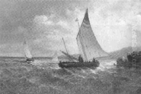 Segelschiffe Oil Painting by Julius Rose