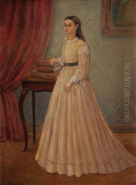 Nina De Pie Junto A Una Mesita Oil Painting by Emilio Rosenblueth