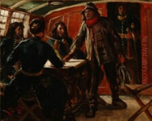 The Danish-norwegian Naval Hero 'tordenskjold' Oil Painting by Vilhelm J. Rosenstand