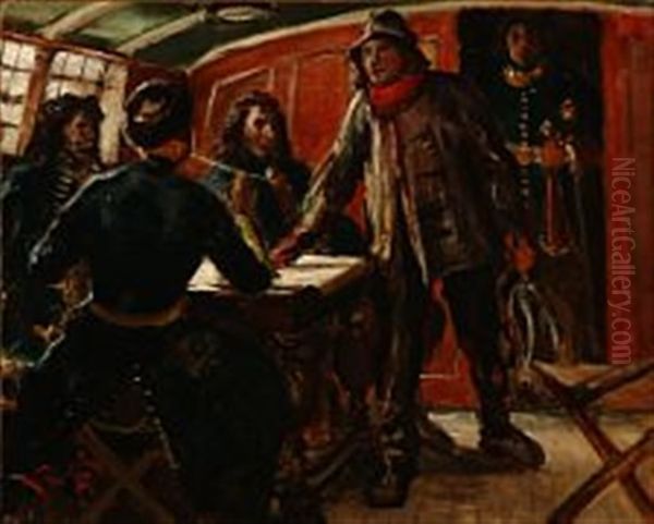 The Danish-norwegian Naval Hero 'tordenskjold' Disguised As A Fisherman To Trick The Swedes Oil Painting by Vilhelm J. Rosenstand