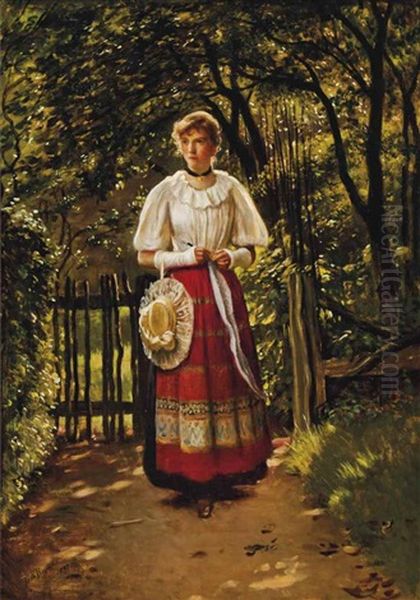 The Garden Path Oil Painting by Vilhelm J. Rosenstand