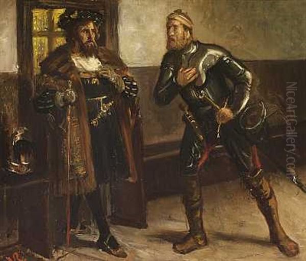 Soren Nordby Svaerger Troskab Til Den Landflygtige Christian Ii Oil Painting by Vilhelm J. Rosenstand