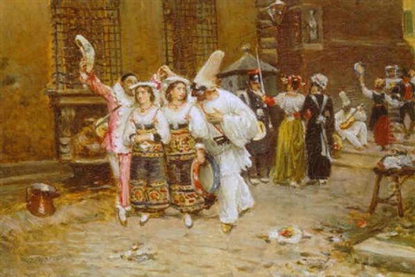 Romersk Karneval Oil Painting by Vilhelm J. Rosenstand
