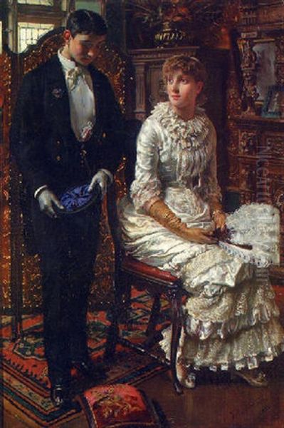 The Proposal Oil Painting by Vilhelm J. Rosenstand