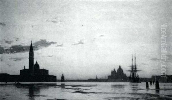 Lever Du Soleil Sur San Giorgio Et La Salute Oil Painting by Amedee Rosier