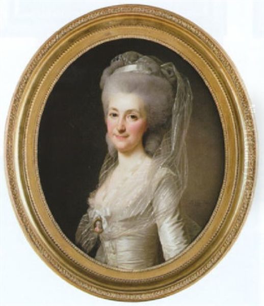 Portratt Av Madame Begouen De Meaux, Fodd Catherine Foache Oil Painting by Alexander Roslin