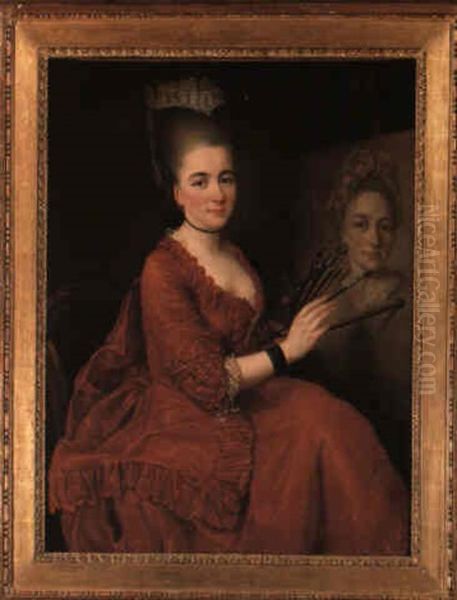 Konstnarinna Vid Staffli Oil Painting by Alexander Roslin