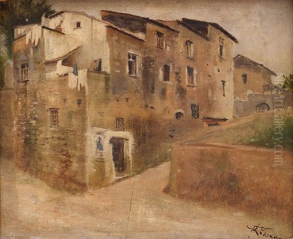 Maisons A Salerne Oil Painting by Federico Rossano