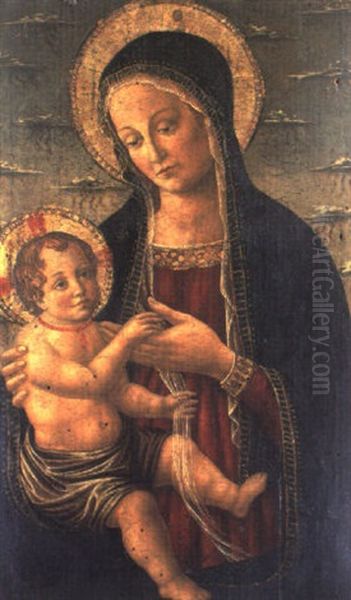 Madonna  Col Bambino Oil Painting by Bernardo di Stefano Rosselli